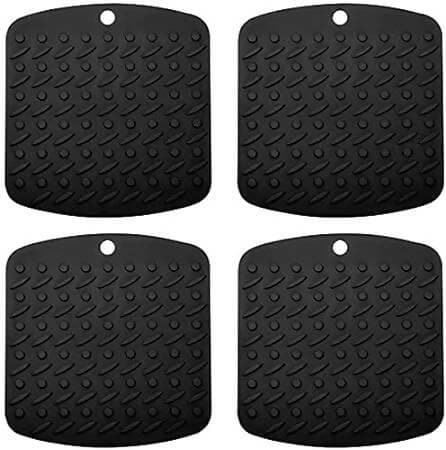 P-plus international silicone trivet mat pot holder (black) - HalfPe