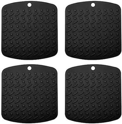 P-plus international silicone trivet mat pot holder (black) - HalfPe