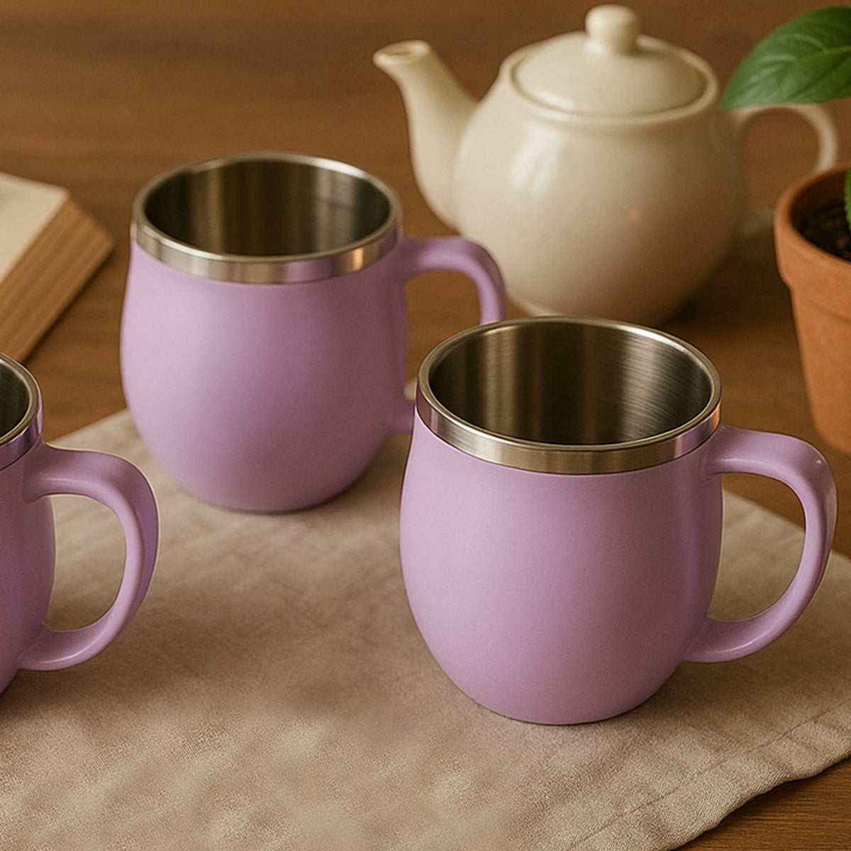 Premium Apex Chit-chat Double Wall Stainless Steel Mug Set (6pc200ml) Approx HP DD