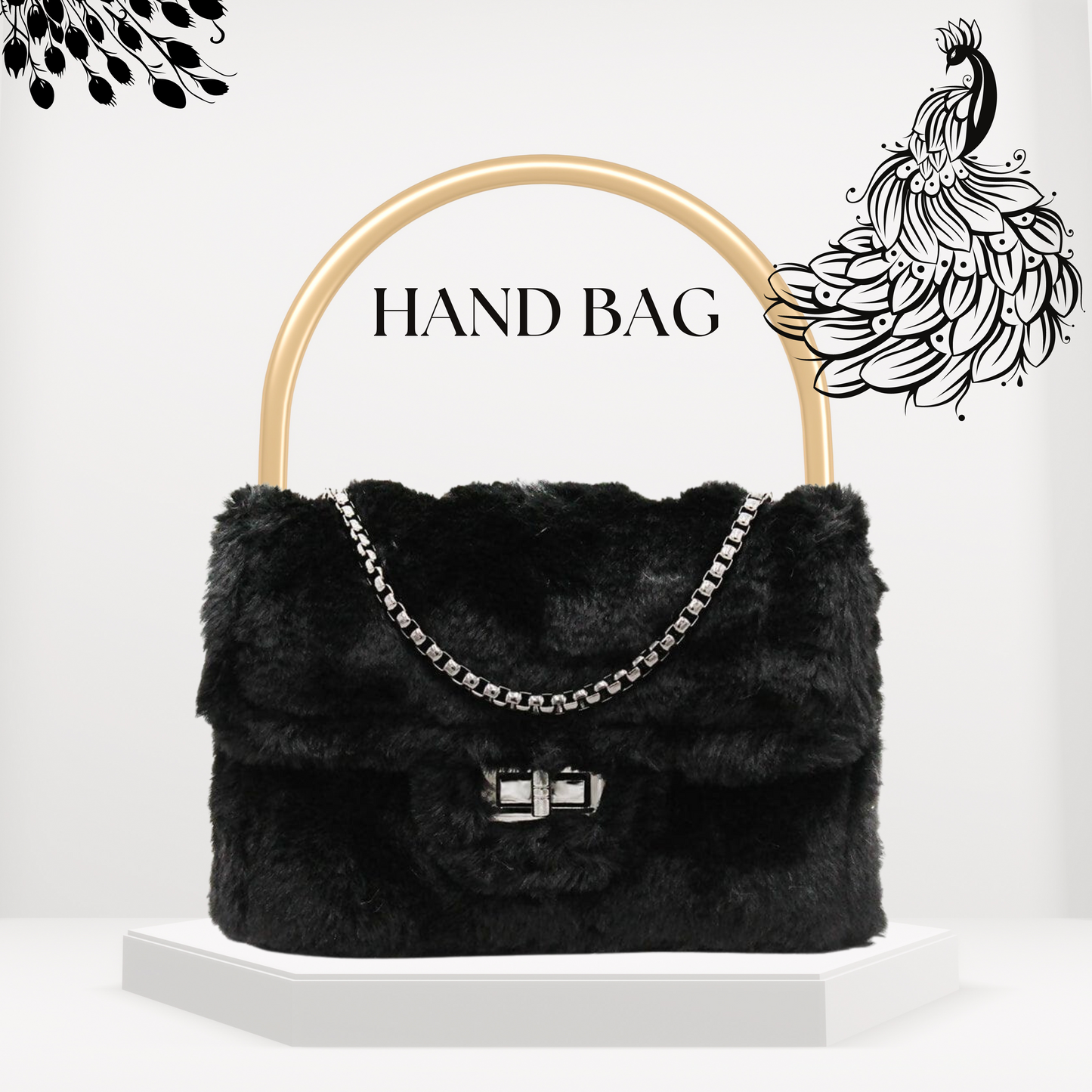 Wk-21 Fur bag for Ladies (Black)