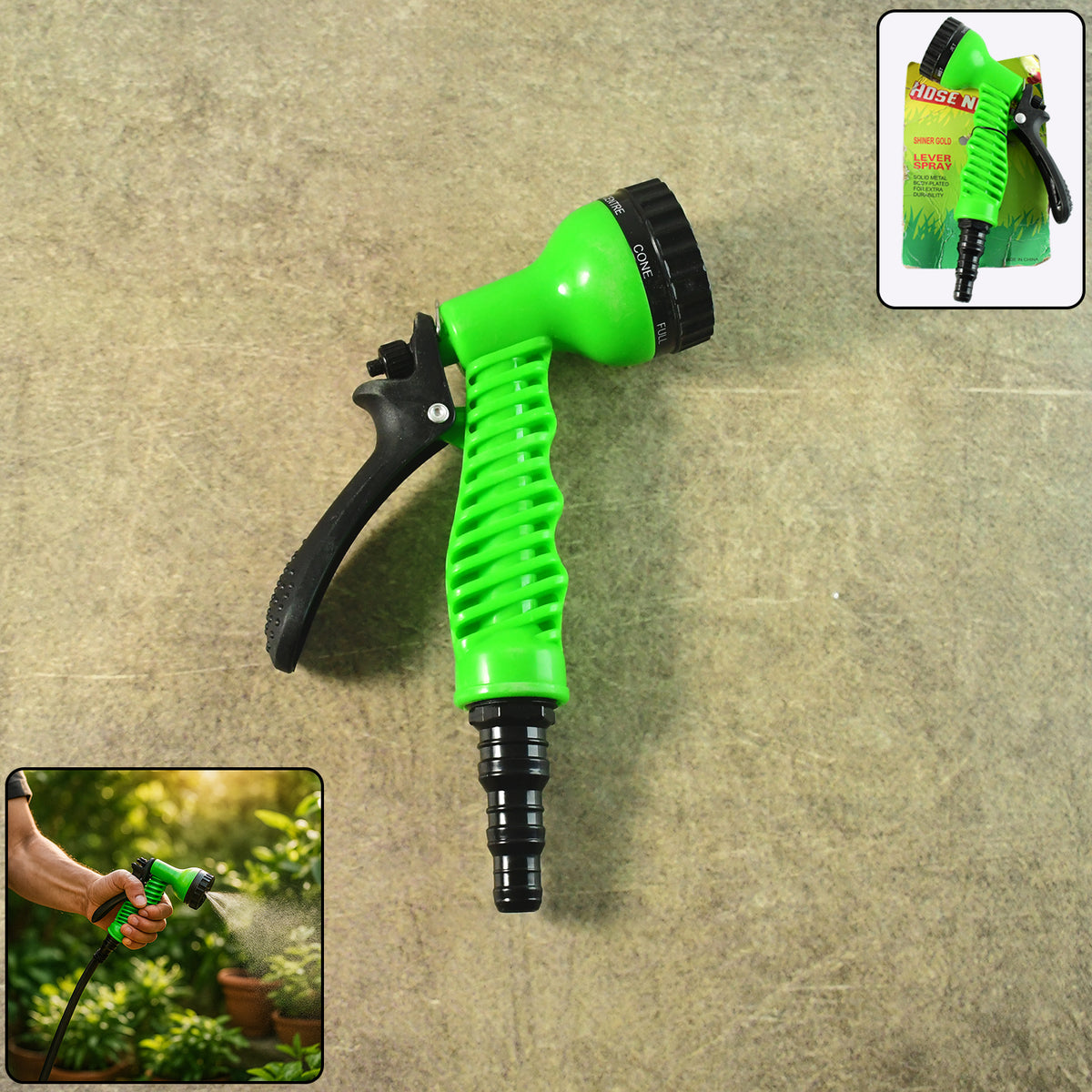 Multi-pattern Garden Hose Spray Nozzle Handheld Trigger Sprayer with Flow Control, Adjustable Jet/Mist Modes & Ergonomic Grip for Watering (1 Pc)