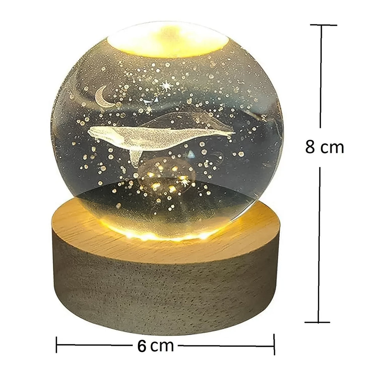 Fish 3d Crystal Ball Lamps With Base (1 Pc) HP DD
