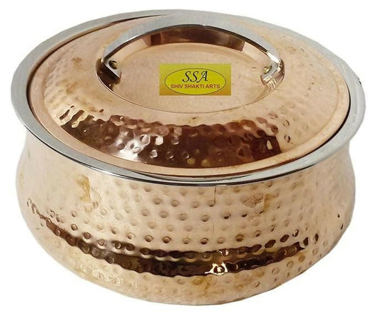 Pure Steel Copper Casserole with Lid - HalfPe