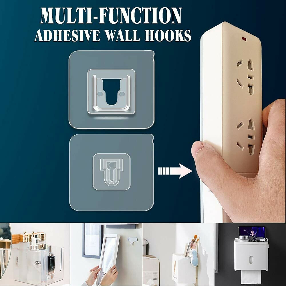 Heavy-Duty Double-Sided Wall Hooks Self-Adhesive Waterproof Plastic Hooks for Home, Kitchen & Bathroom – Strong Male/Female Design