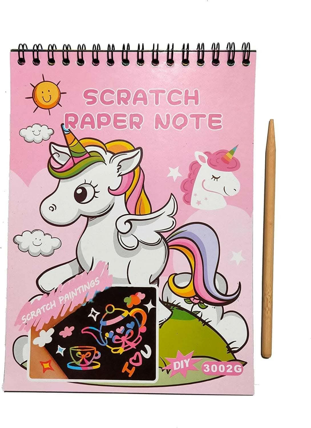 Unicorn Cartoon Printed Scratch Paper Note (Pack of 2) - HalfPe