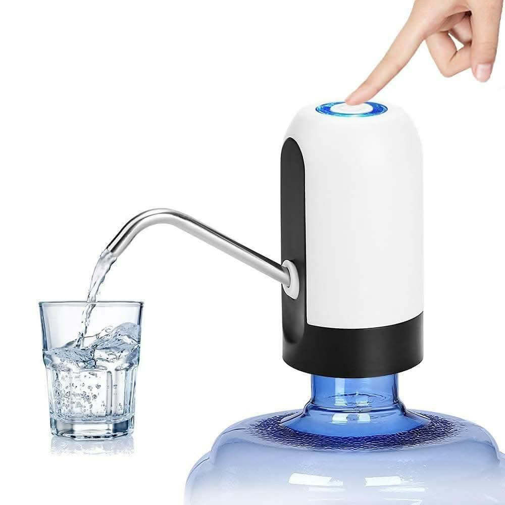 Automatic Wireless Portable Mini Rechargeable Water Bottle Can Dispenser, Pump Up to 20 Liter Bottle with USB Cable - HalfPe