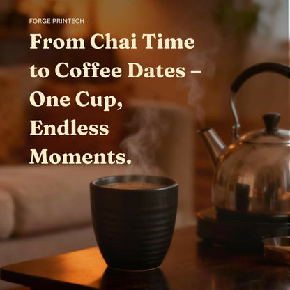 Unbreakable Kulhad Tea Cup Set of 6, 150 ml, Black, Serve Tea and Coffee in desi kulhar Cup