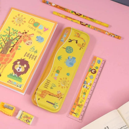 7 in 1 stationery combo set for all (yellow) - HalfPe