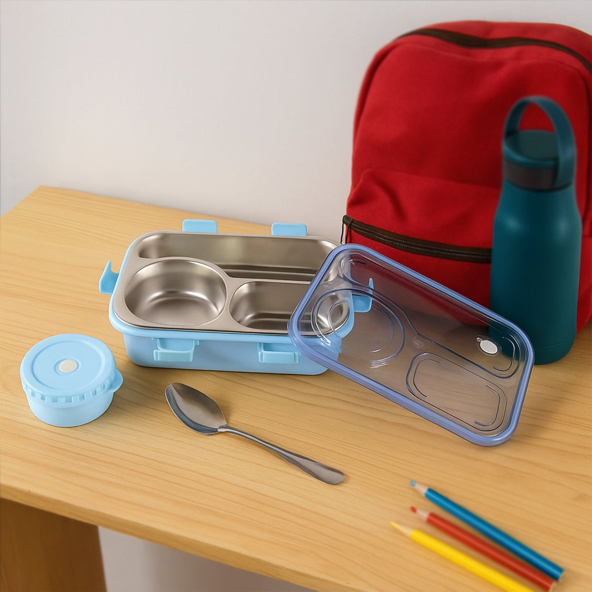 Premium Stainless Steel Compartment Lunch Box 1 Set HP DD