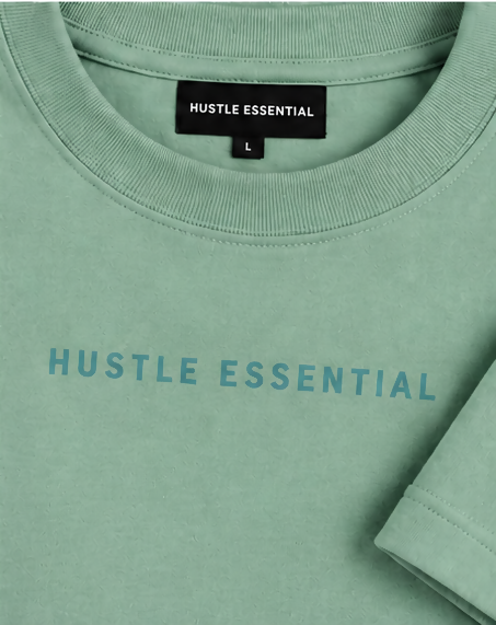 HUSTLE Men's Crew Neck Oversized T-Shirt – Sage Mint