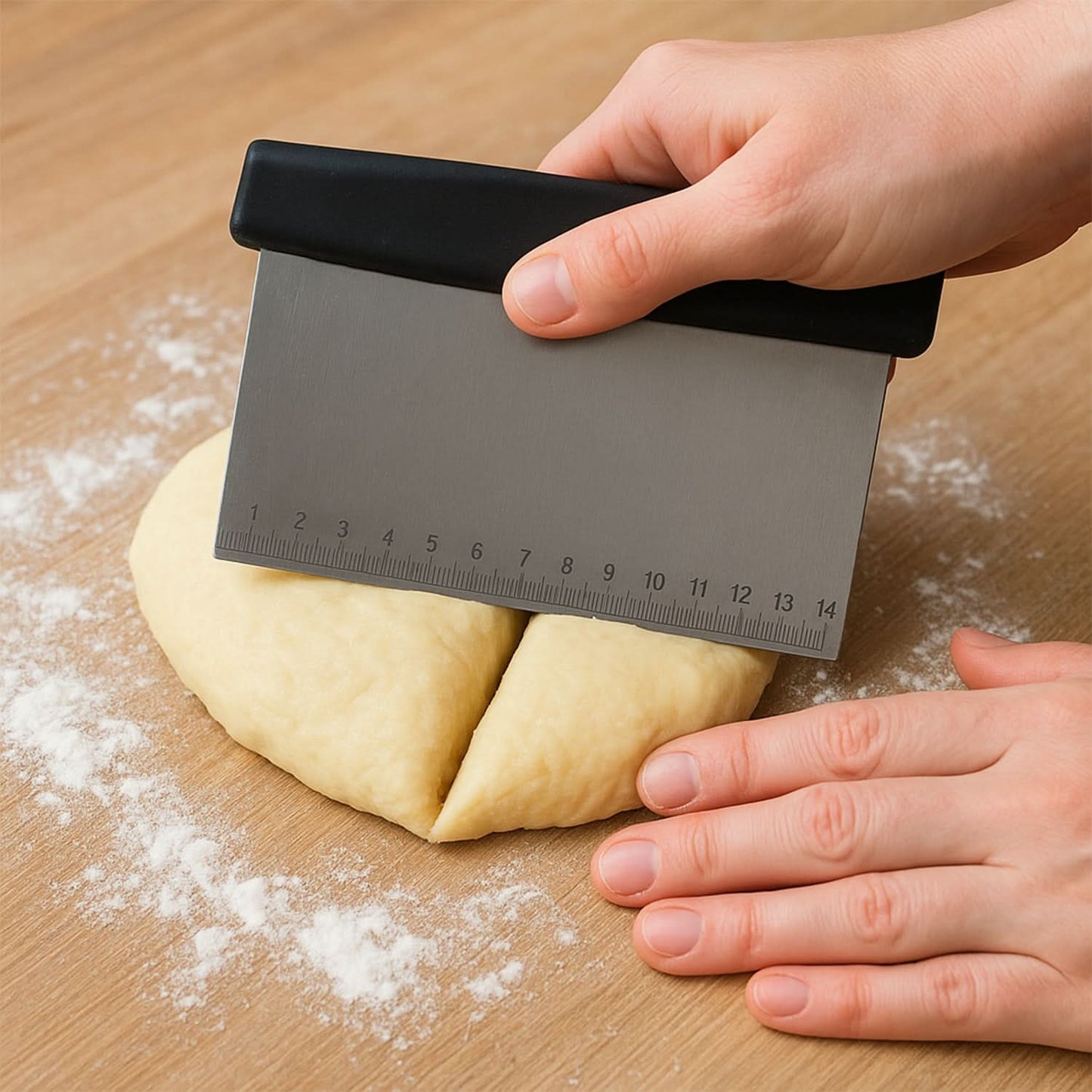 Premium Stainless Steel Dough Scraper (1 Pc)