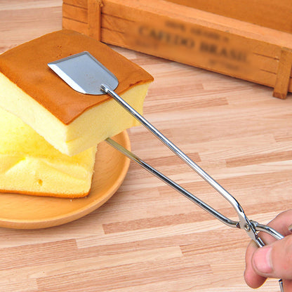 Kitchen Barbecue Stainless Steel Wire Food Serving Tong Charcoal Clip Cooking Scissor Tongs (1PC)