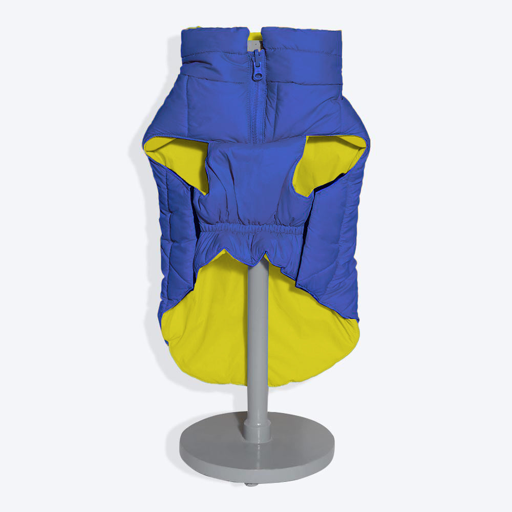 HUFT Cozy Pupper Reversible Dog Jacket - Dark Blue/Green - Heads Up For Tails