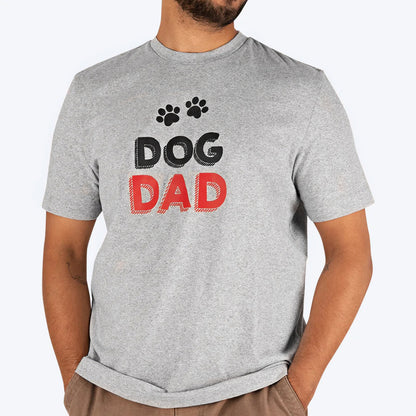 HUFT Twinning - Dog Dad T-Shirt For Humans - Grey with Black & Red Print - Heads Up For Tails