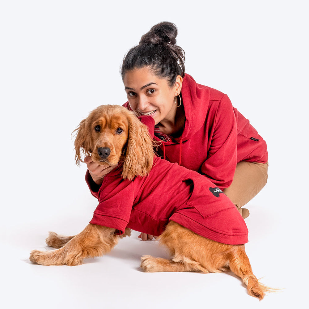 HUFT Solid Sweatshirt for Hoomans - Maroon - Heads Up For Tails