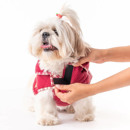 HUFT Grrberry Quilted Dog Jacket- Burnt Red - Heads Up For Tails