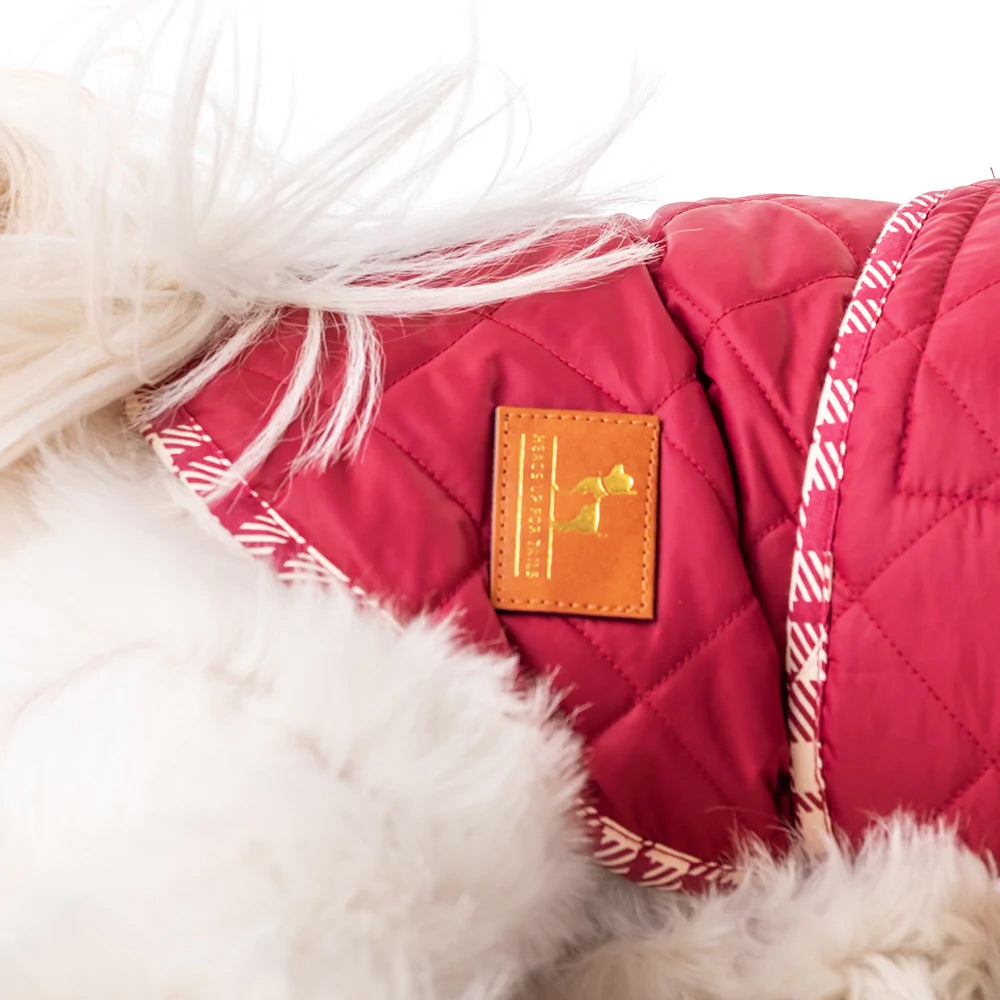 HUFT Grrberry Quilted Dog Jacket- Burnt Red - Heads Up For Tails