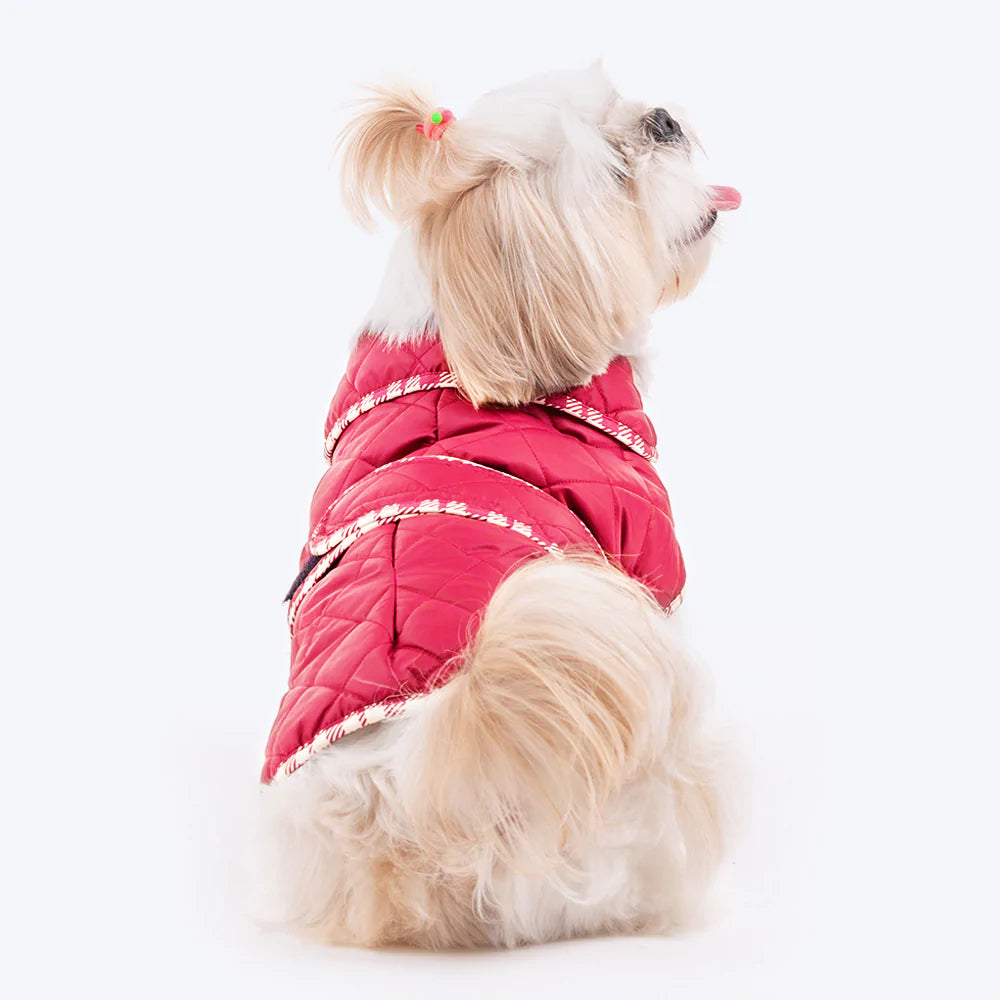 HUFT Grrberry Quilted Dog Jacket- Burnt Red - Heads Up For Tails