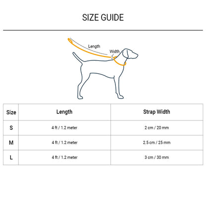 HUFT Pastel Pawprint Rain Friendly Dog Leash - Pink - 1.2 m - Heads Up For Tails