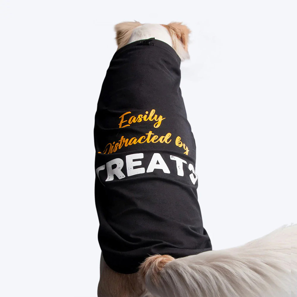 HUFT Twinning - Easily Distracted T-Shirt For Dogs - Black - Heads Up For Tails