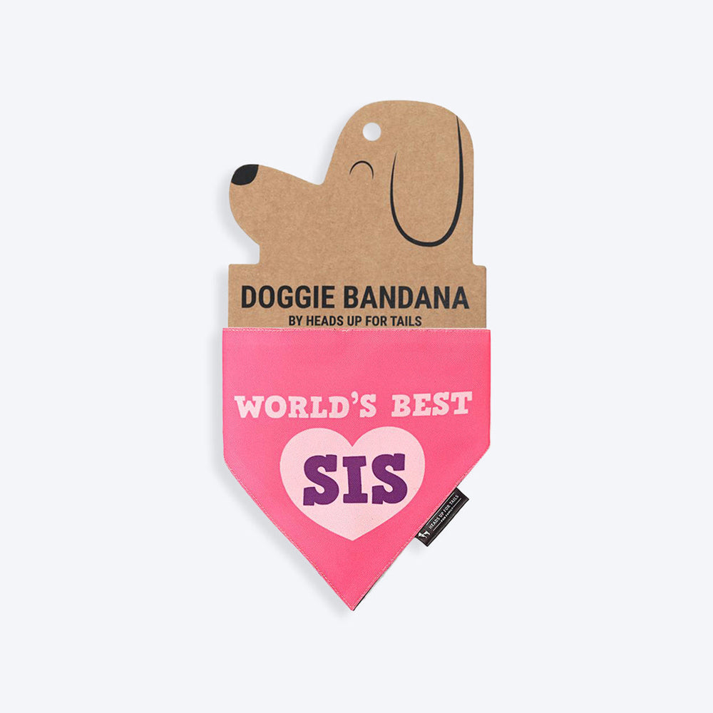 HUFT World's Best Sis Dog Bandana - Heads Up For Tails