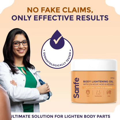 Sanfe Instant Glow Body oil gel | Instant Glow & Multivitamin Enriched For Even Tone Skin | Lightweight Moisturizing Body Oil | 24 Hrs Long-Lasting Radiance - 200ml