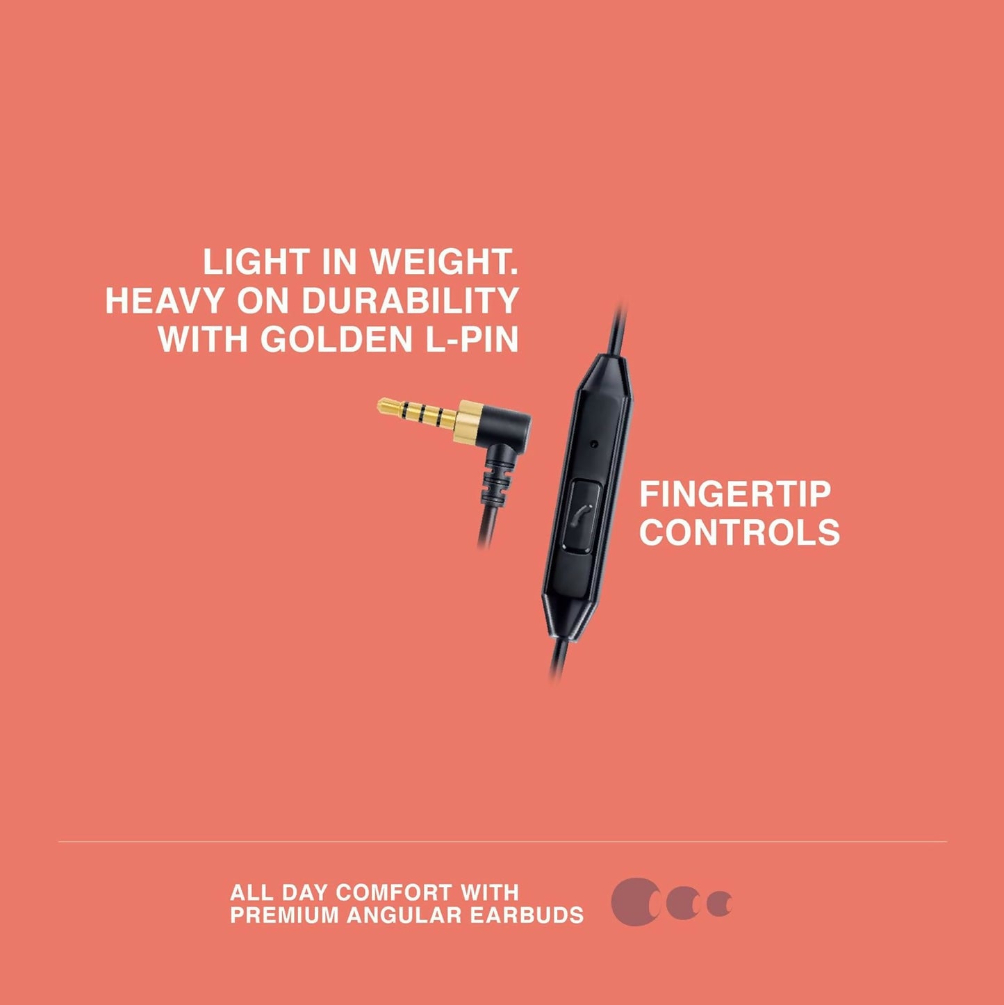 FINGERS SoundBoomerang Wired Earphones with Mic (Ink Black + Gold)