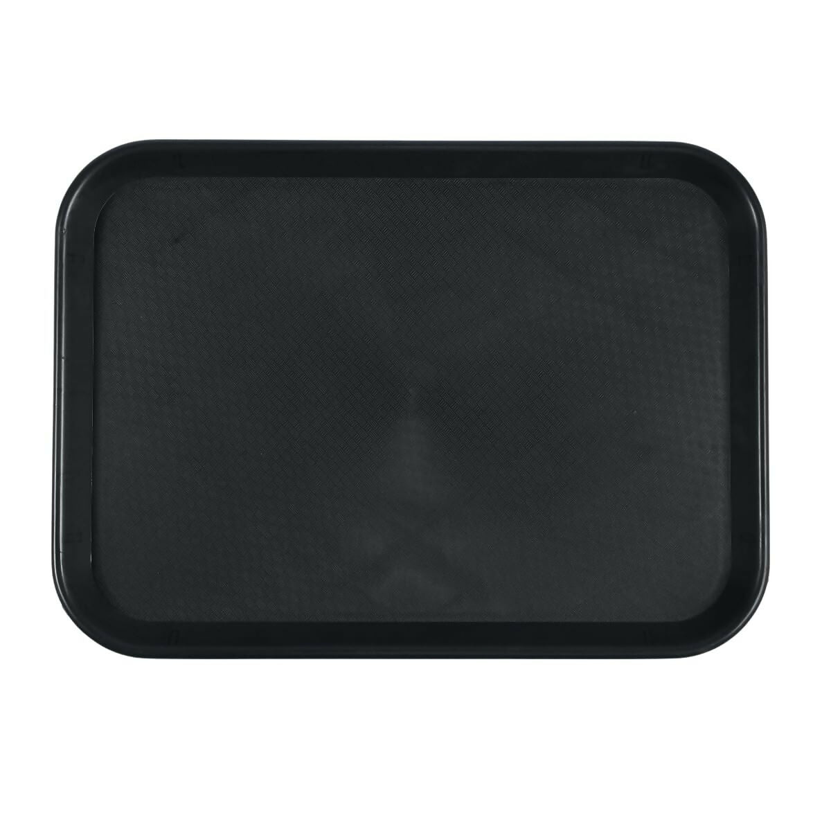 FP Plastic Serving Tray, Multiuse for Kitchen, Cold Drink, Food, use in Home, Restaurant and Hotel, Rectangle Shape, Black, 25.4 x 35.4 cm, Dishwasher Safe (Pack of 3)