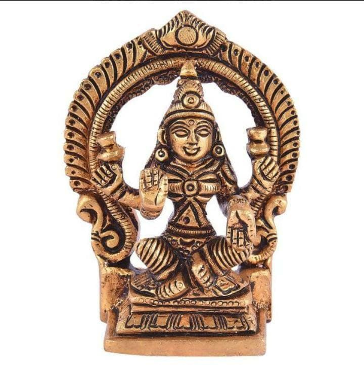 Brass Lakshmi With Prabhavali For Pooja Room - HalfPe