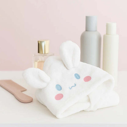 Cute Cartoon Hooded Hair Drying Towel Cap (1 Pc)