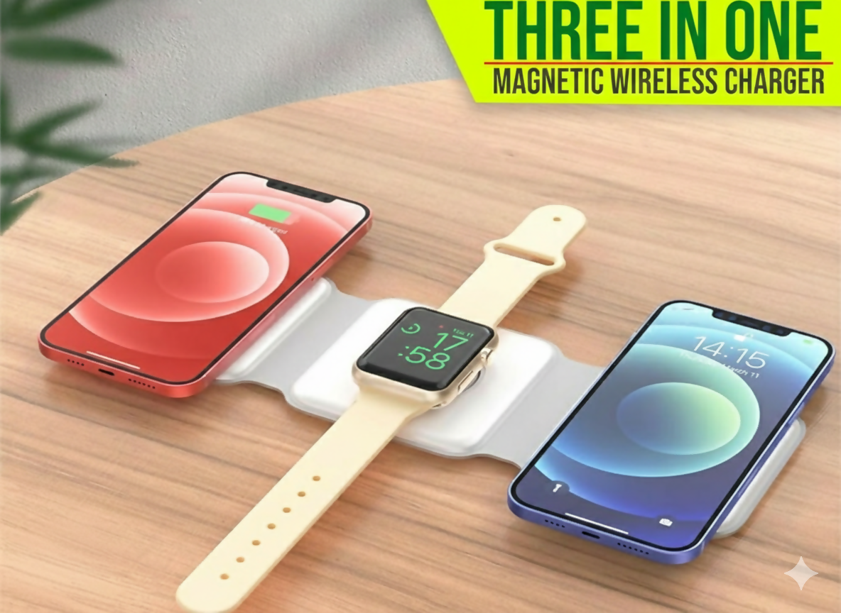 3 in 1 Magnetic Foldable Wireless Charger