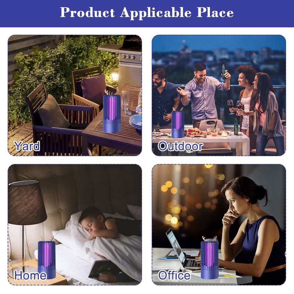 USB Rechargeable Mosquito Zapper Lamp – Indoor/Outdoor Bug Killer & Pest Repeller(Multicolour)