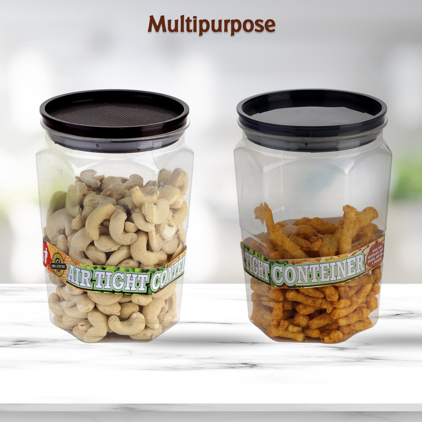 Air Tight Kitchen Storage Container For Rice  Dal  Atta Bpa-free Flour  Cereals  Snacks  Stackable  Modular Round. (Approx - 1100ml Set Of 6pcs)