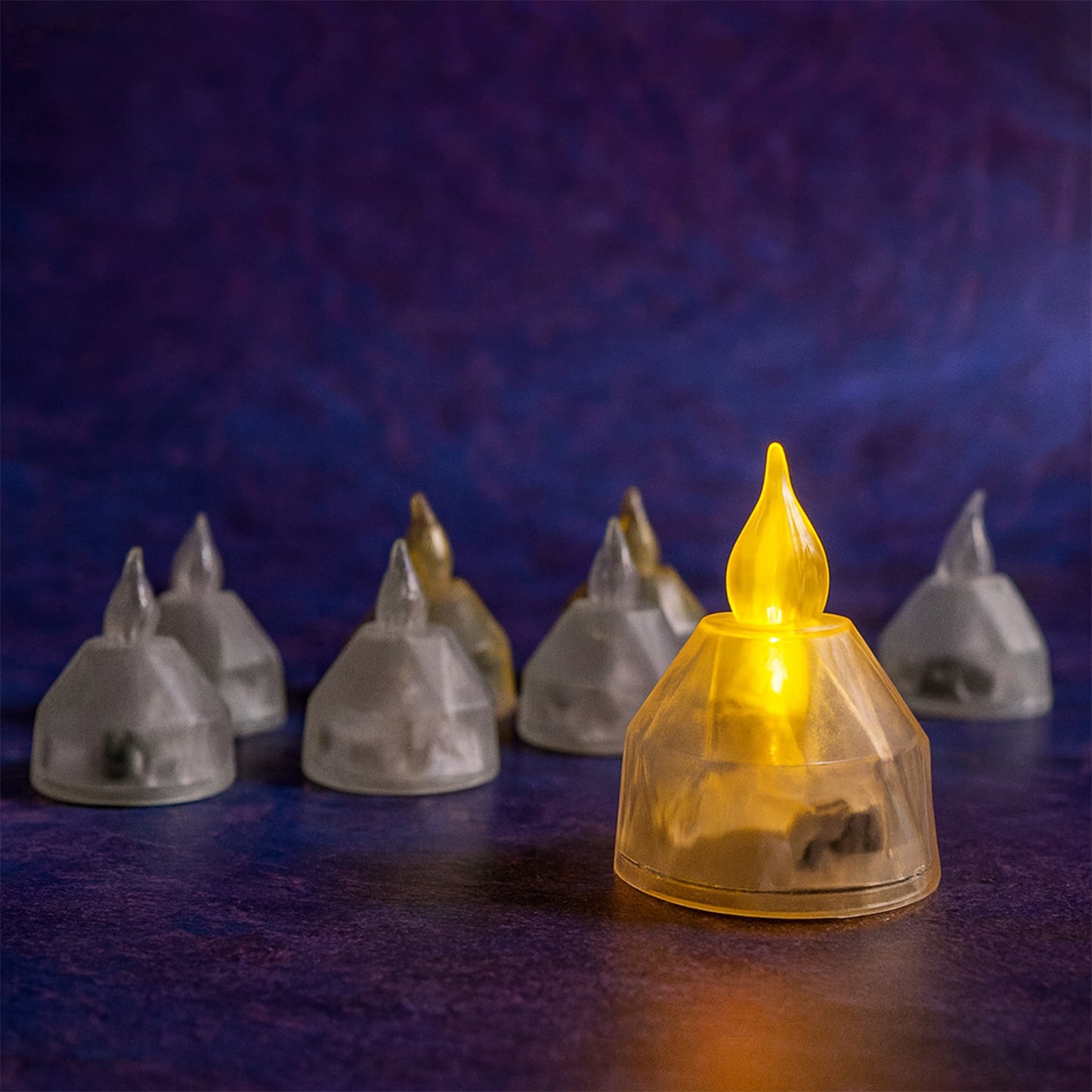 Led Flameless Decorative Diyas - (8 Pc)