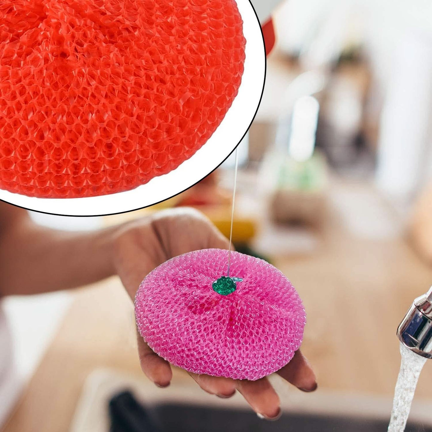 Plastic Scrubber Round Nylon Scrubbers (Pack Of 12)