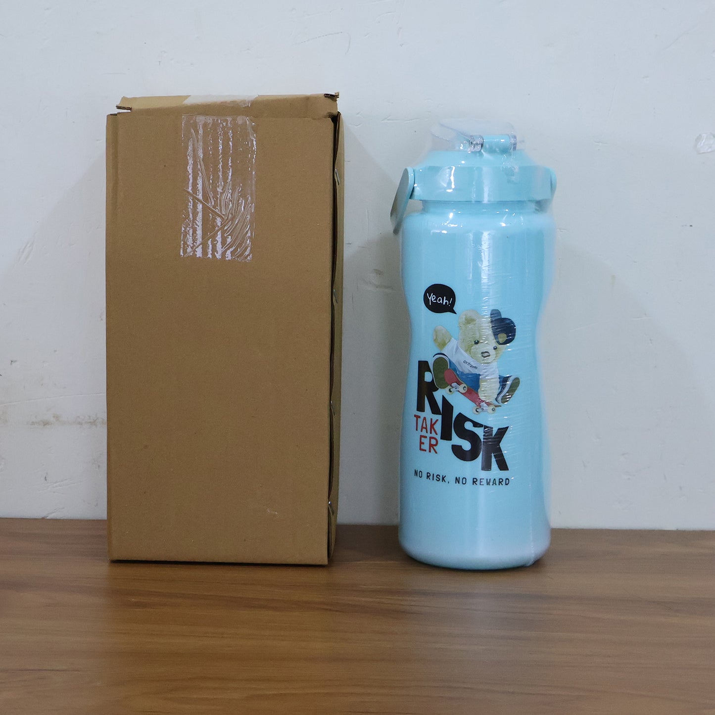 Risk Taker Printed Water Bottle Set for Durable Leakproof Drinking Bottles with Flip Top Lid for Kids, 2000ml + 900ml + 300ml - (3 Pc  Set)