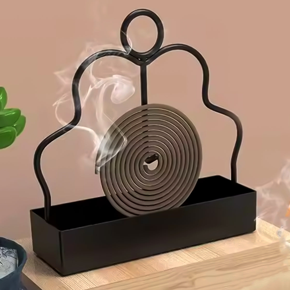 Mosquito Coil Holder Stand with Ash Catcher Tray for Safe, Smokeless-Edge Coil Burner for Home, Balcony & Outdoor Use (1 Pc)