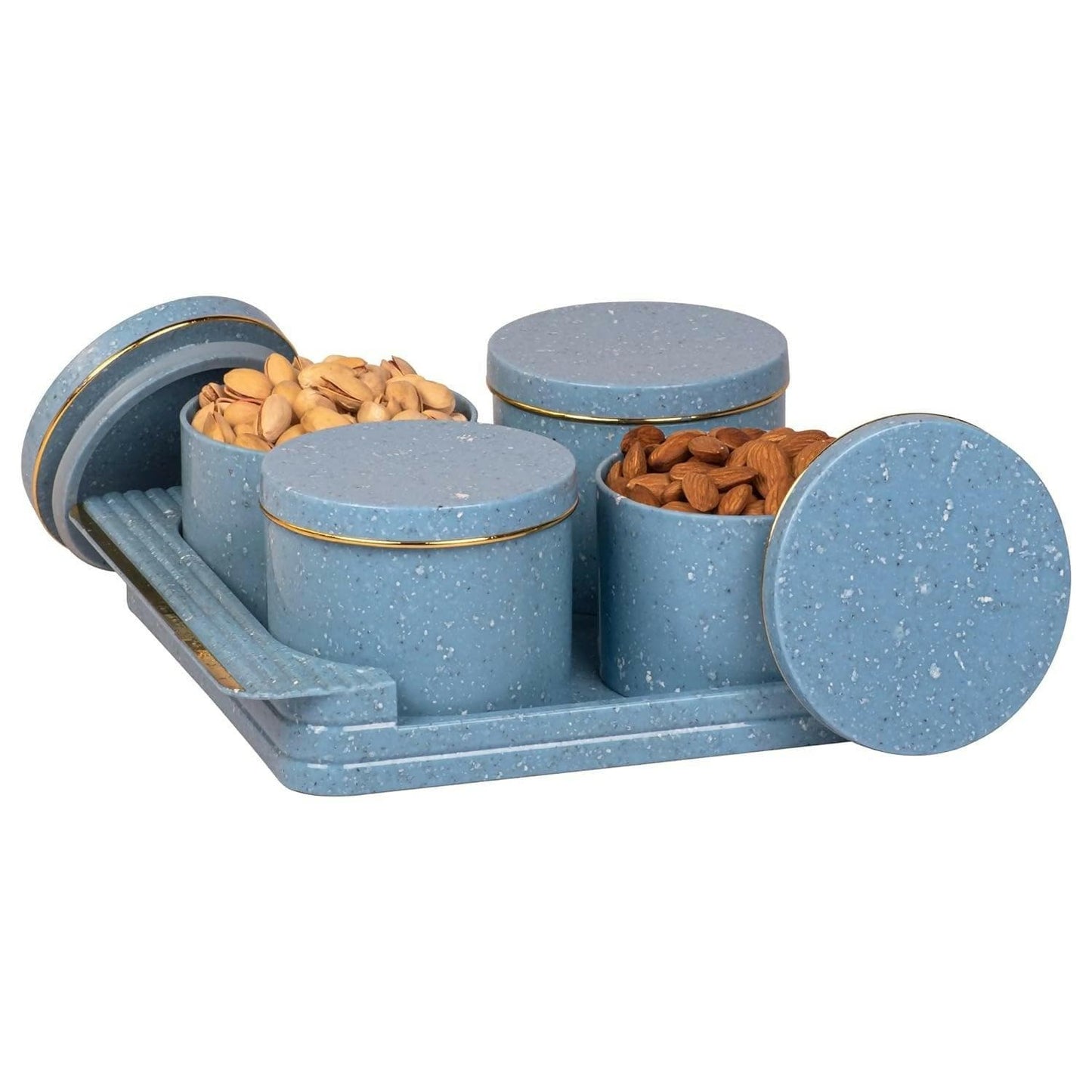 SELVEL Unbreakable Air-Tight Dry Fruit Container (Set Of 4-Piece,Blue) - HalfPe