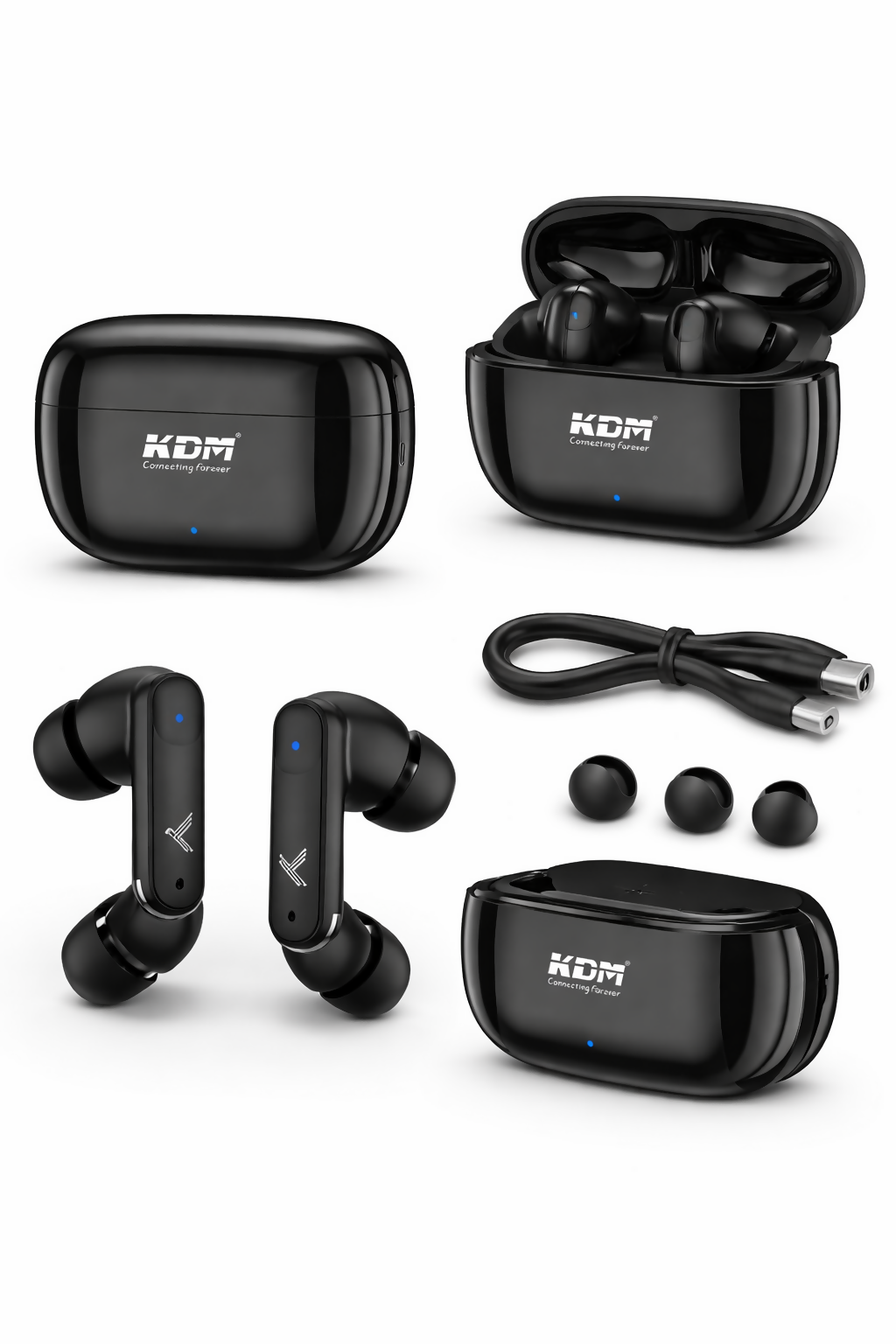 KDM W3 JiyoPods Bluetooth 6.0 Wireless Earbuds with 28H Playtime, Type-C Fast Charging, Voice Assistant & In-Ear Design – Multicolour Dreams Gadgets