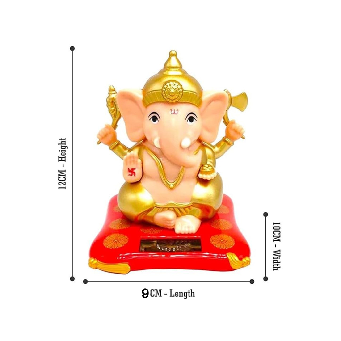 Solar-powered Dancing Ganesha Idol  Decorative Lord Ganpati Showpiece With Movement