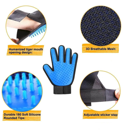 Pet Hair Remover Grooming Glove (Single Piece) - HalfPe