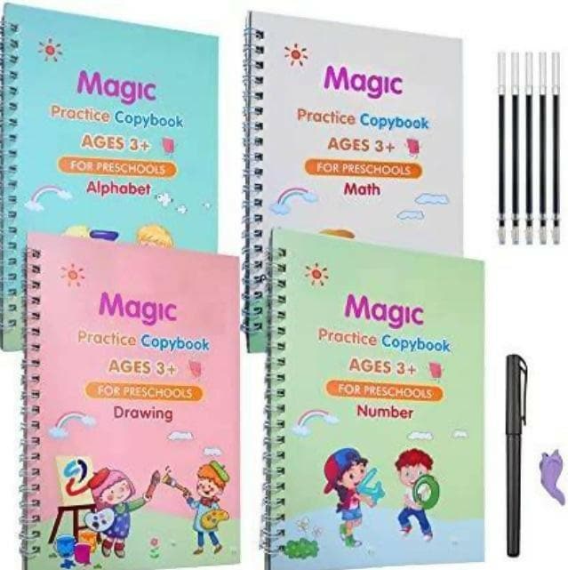 Unique Magic Practice book original with free Refill ( Set of 4) - HalfPe