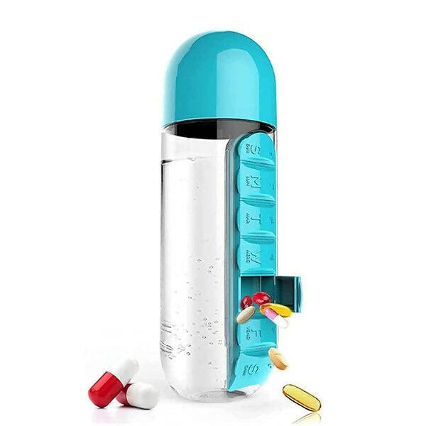 Multi-Functional Pill & Water Bottle – Travel Kit 600ml -Mix Color ABHI Mobiles