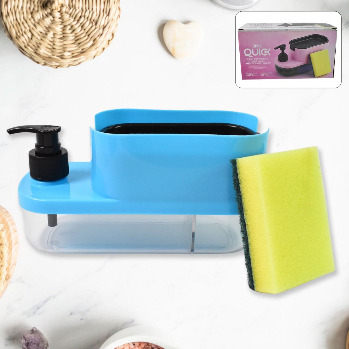 3 In 1 Dishwashing And Handwash Liquid Soap Dispenser (3 In 1 Dispenser) HP DD