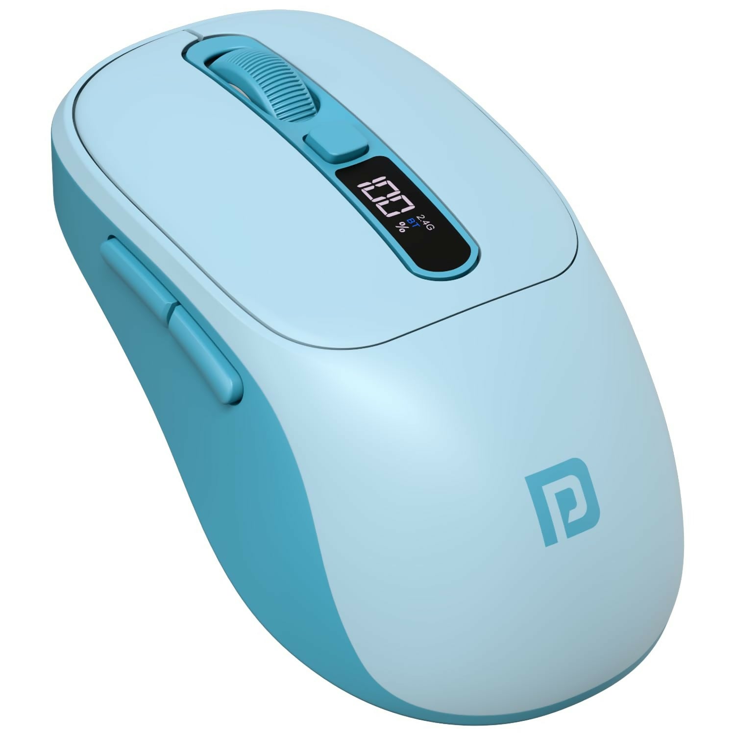 Portronics Toad 9 Wireless Bluetooth Mouse,Dual Wireless (BT + 2.4 GHz),Smart LED Display Ambidextrous Optical Mouse (2.4GHz Wireless, Bluetooth, Blue)