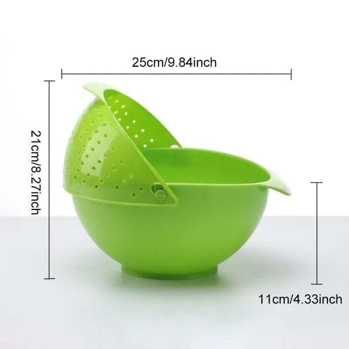 Plastic Revolving Multi Functional Vegetable Fruit Wash Basket - HalfPe