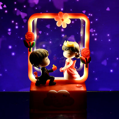 Romantic Couple Figurine With Led Light Showpiece (1 Pc)