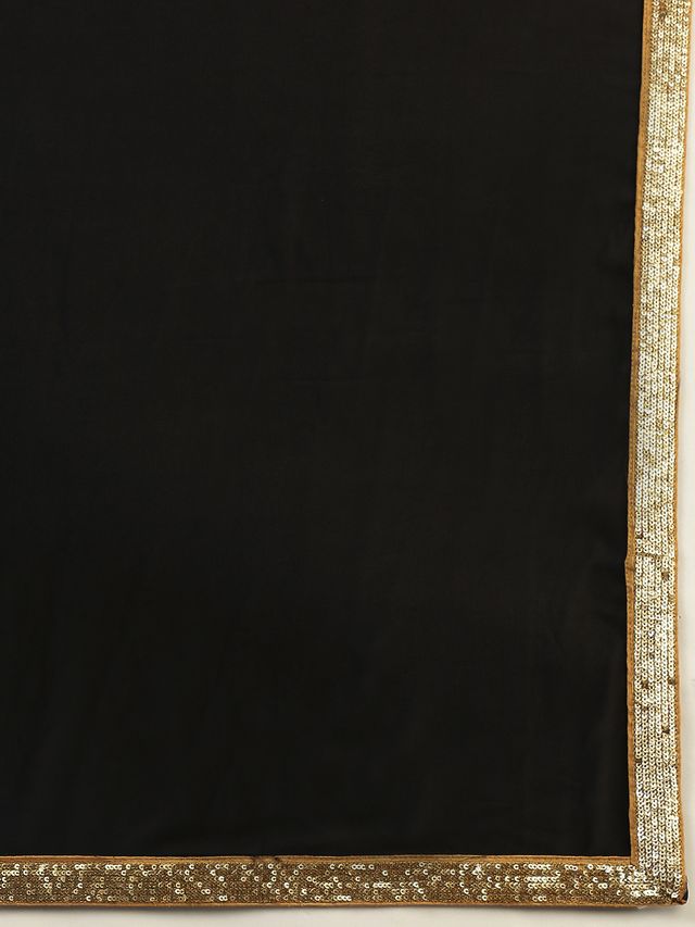 Bollywood Vogue Ready To Wear Black Embroidered Sequins Lehenga