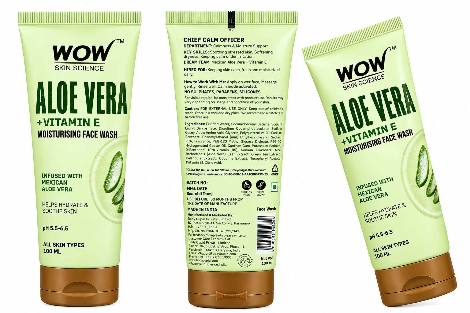 WOW Skin Science Aloe Vera, Vitamin E Moisturising Face Wash