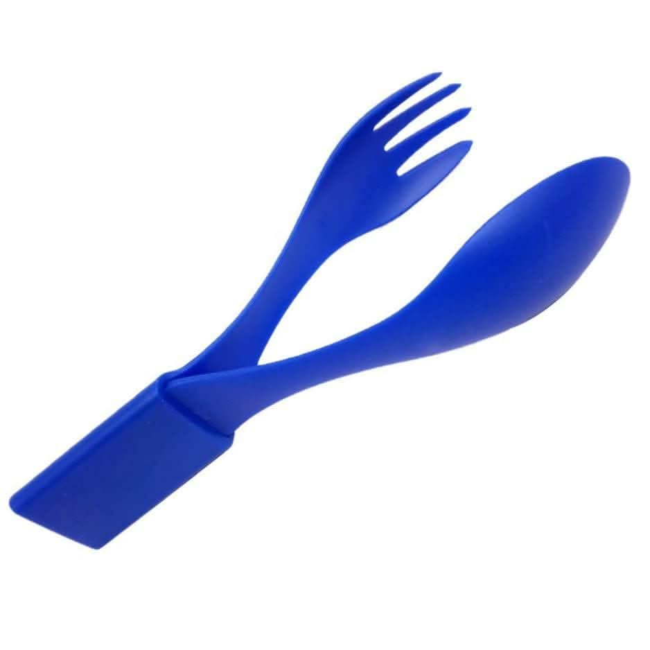 Smart 4 in 1 Compact Cutlery Spoon & Fork Set (Blue) - HalfPe